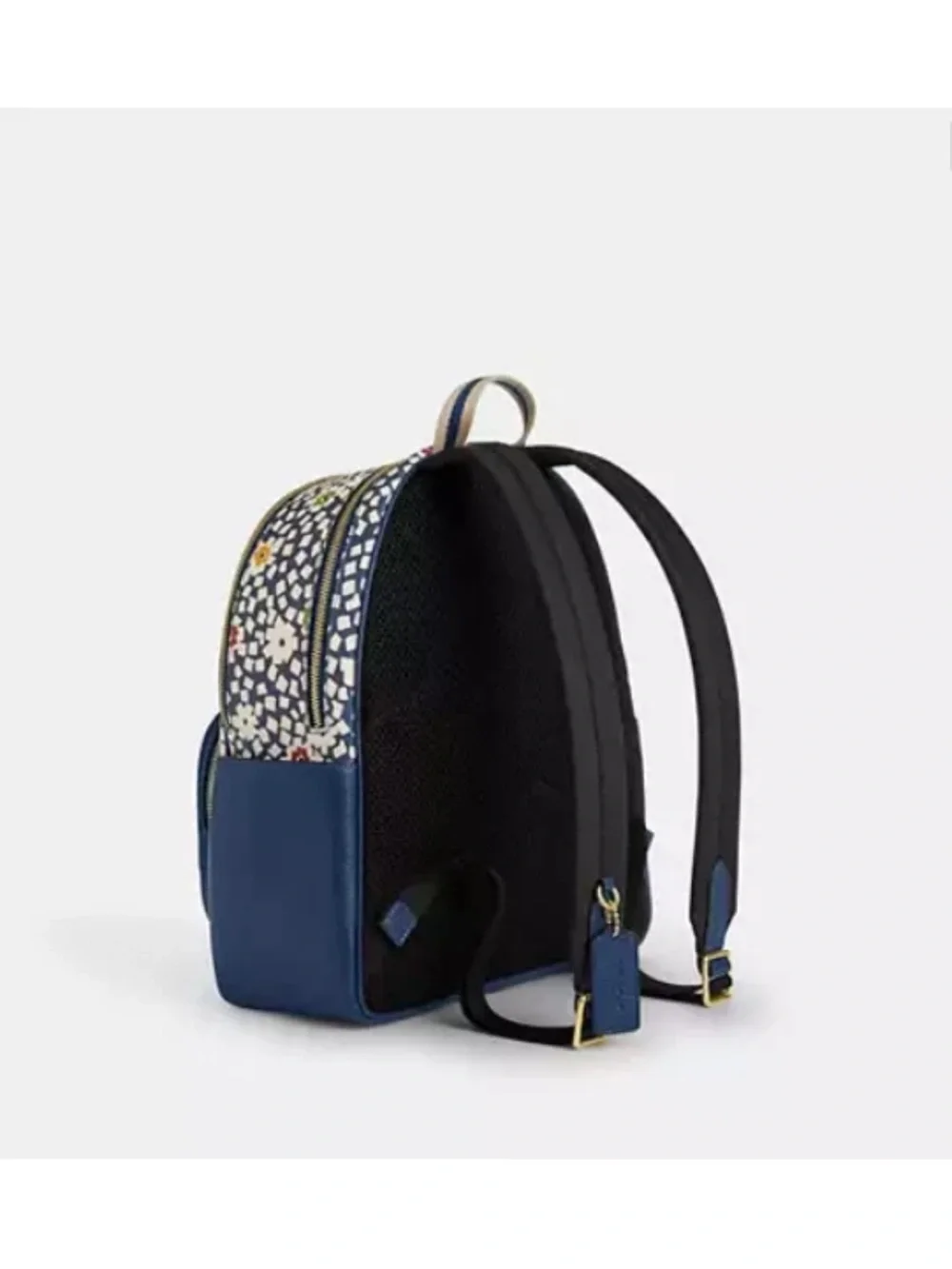 Coach Navy Floral Mosaic Mini Backpack